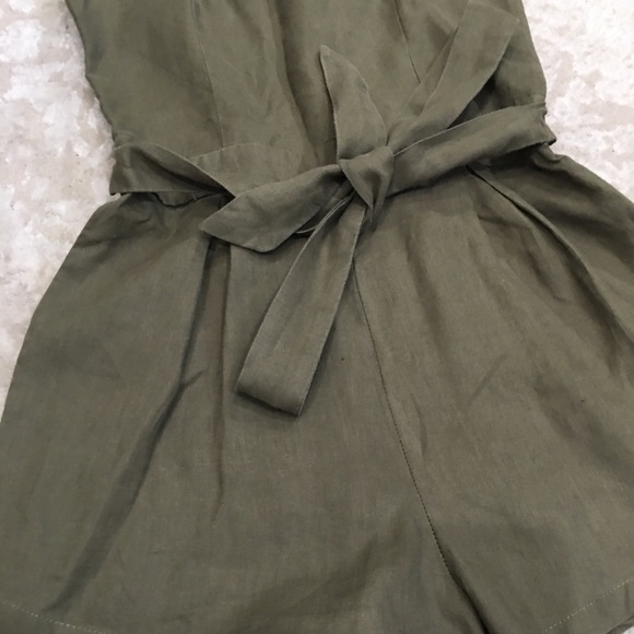 Olive Green Mini Romper - Picture 2 of 9